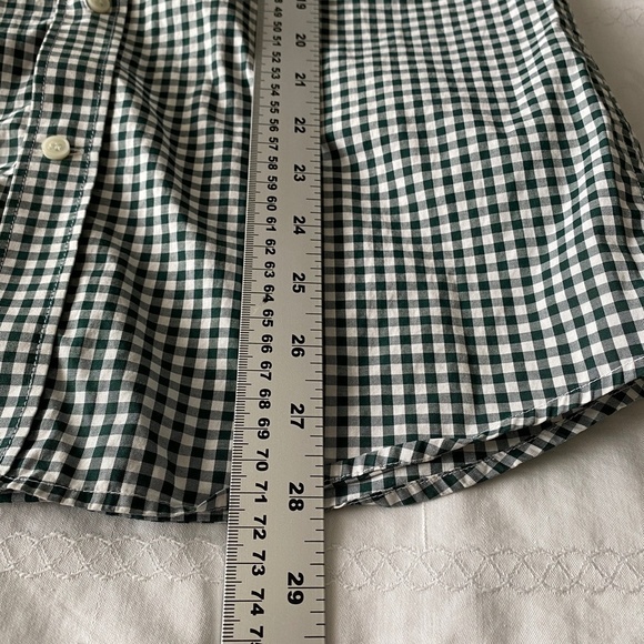 H&M Men's Dark Green Mini Check Plaid Long Sleeve Button Up Shirt Size‎ Small - Picture 9 of 10